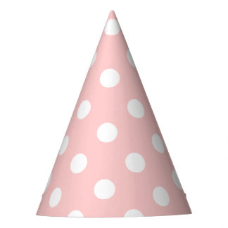 Pink and White Polka Dot Pattern Party Hat