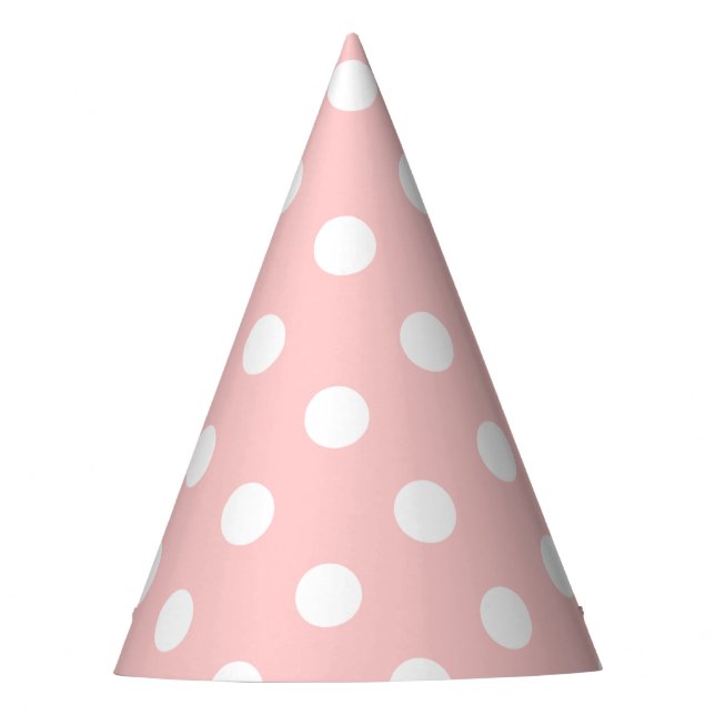 Pink and White Polka Dot Pattern Party Hat (Front)