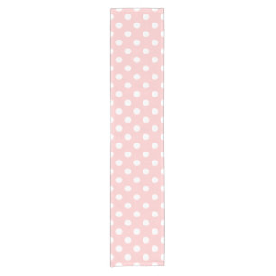 Pink and White Polka Dot Pattern Short Table Runner