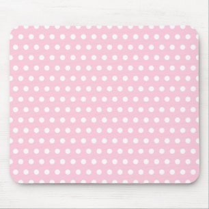Pink and White Polka Dot Pattern. Spotty. Mouse Mat