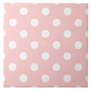 Pink and White Polka Dot Pattern Tile