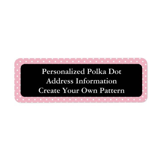 Pink and White Polka Dot Return Address Label