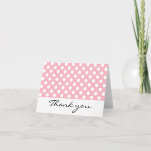 Pink and White Polka Dot Thank You Notes
