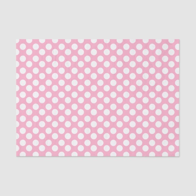 Pink and White Polka Dot Tissue Paper (Front)
