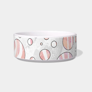 Pink and White Polka Dot Zebra Bowl