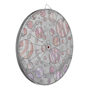 Pink and White Polka Dot Zebra Dartboard