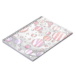 Pink and White Polka Dot Zebra Notebook