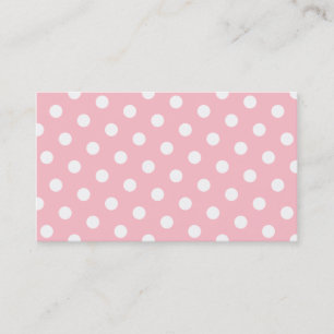 Pink and White Polka Dots Business Card