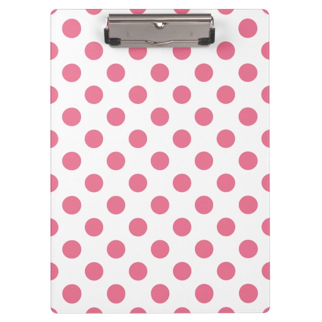 Pink and white polka dots clipboard (Front)