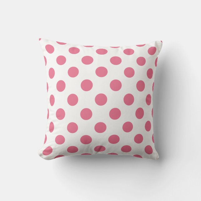 Pink and white polka dots cushion (Front)