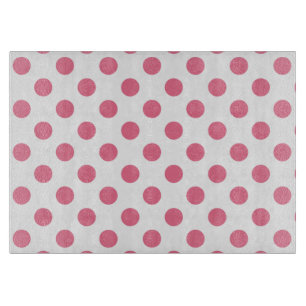 Pink and white polka dots cutting board