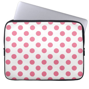 Pink and white polka dots laptop sleeve