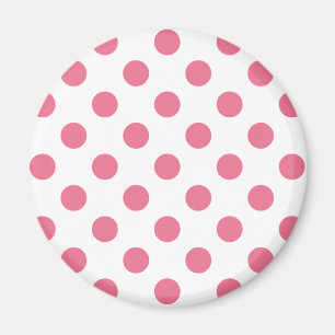 Pink and white polka dots magnet