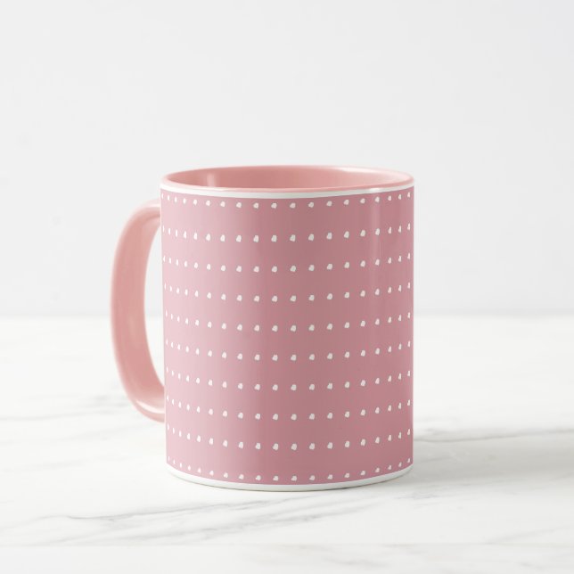 Pink and White Polka Dots Mug (Front Left)