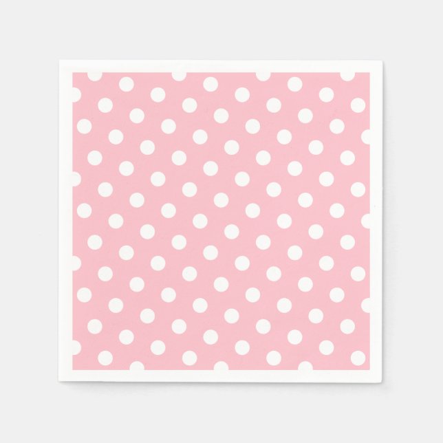 Pink and White Polka Dots Napkin (Front)