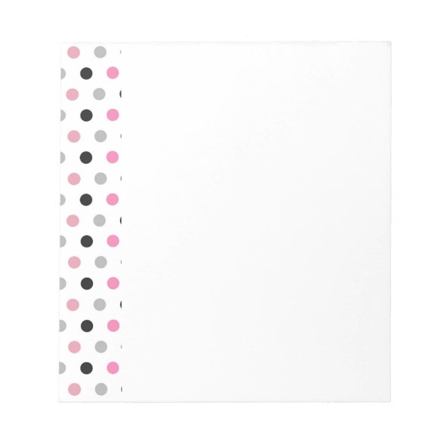 Pink and White Polka Dots Notepad (Front)