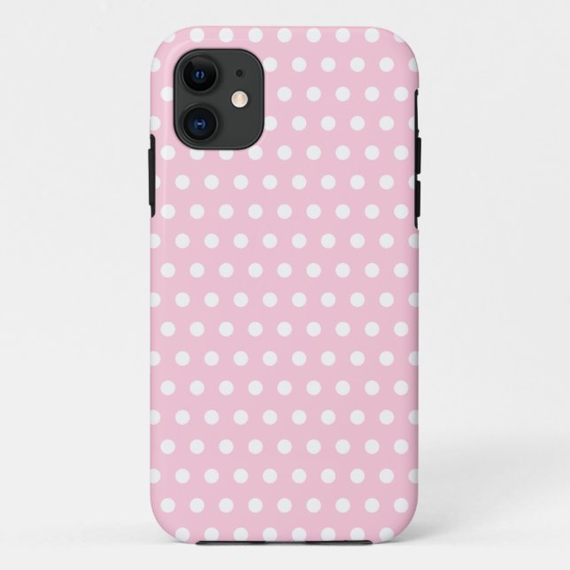 Pink and White Polka Dots Pattern. Case-Mate iPhone Case (Back)