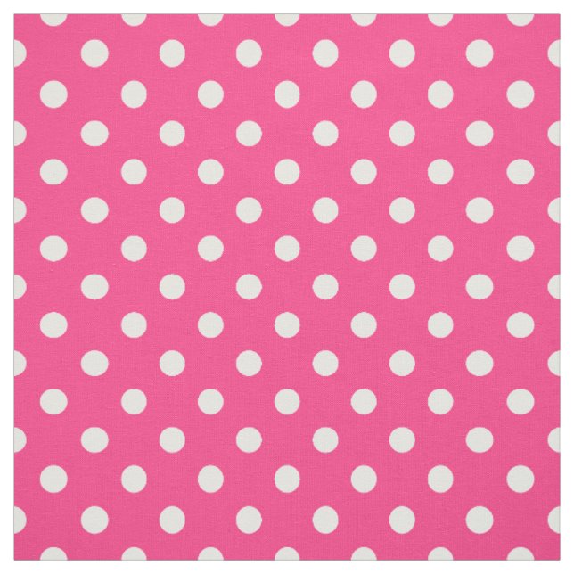 Pink and White Polka Dots Pattern Fabric (Swatch)