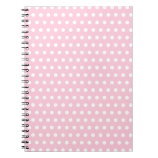 Pink and White Polka Dots Pattern. Notebook