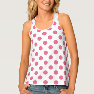 Pink and white polka dots tank top