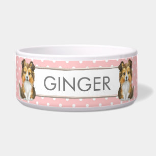 Pink and White Polkadots Sheltie Personalised