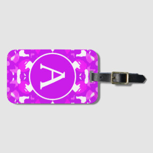 Pink and White Pretty Symmetrical Markings Letter Luggage Tag