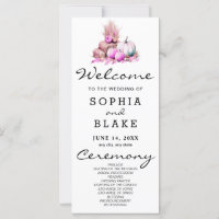 Pink and White Pumpkins Fall Wedding Program