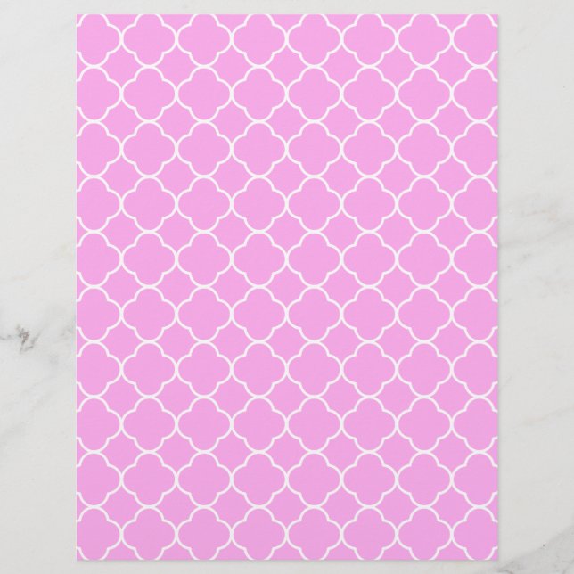 Pink And White Quatrefoil Pattern (Front)