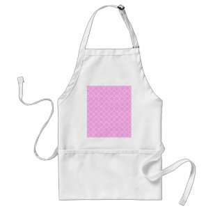 Pink And White Quatrefoil Pattern Standard Apron