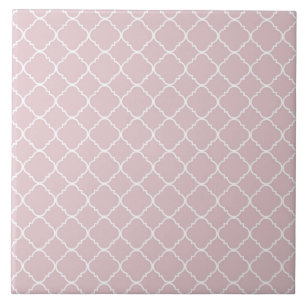 pink and White Quatrefoil Tile