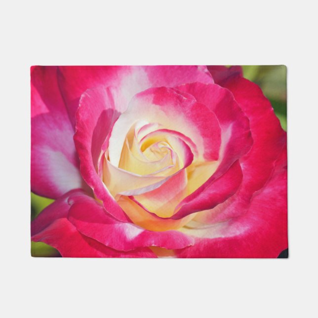 Pink and white rose doormat (Front)