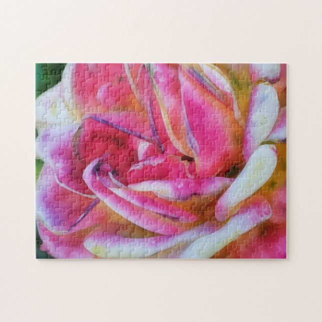 Pink and White Rose Flower Art Puzzle (Horizontal)