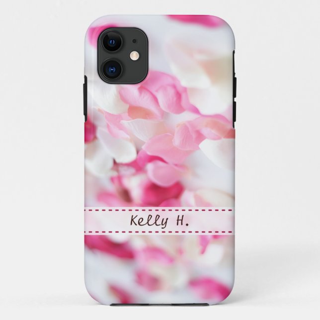 Pink and White Rose Petals Case-Mate iPhone Case (Back)