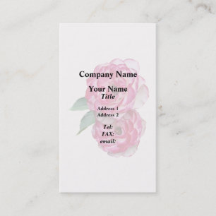 Pink and White Roses Business Card