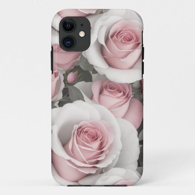 Pink and White Roses Phone Case (Back)