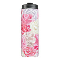 pink and white roses seamless pattern. Flowers tex