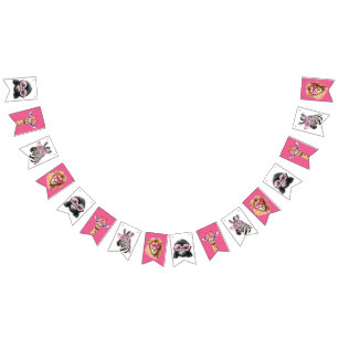 Pink and White Safari Animal Bunting Banner 