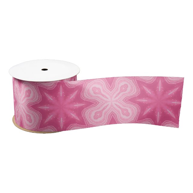 Pink And White Satin Ribbon (Spool)