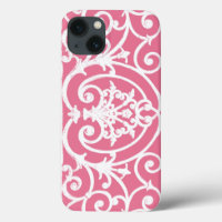 Pink and white scrollwork Case-Mate iPhone case