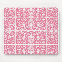 Pink and white scrollwork