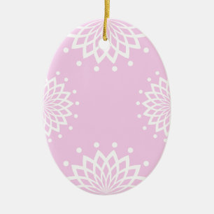 Pink and White Simple Vintage Easter Ceramic Tree Decoration