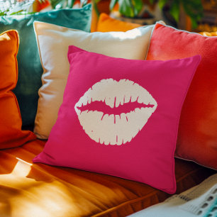 Pink and White Smooch Cushion