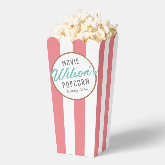 Pink and White Special Event Movie Night Popcorn Favour Box (Popped)