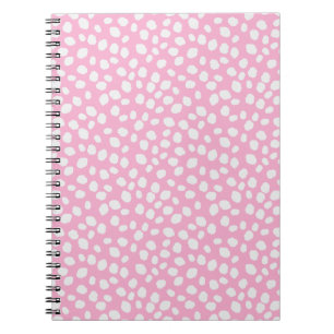 Pink and white spotty pattern notebook