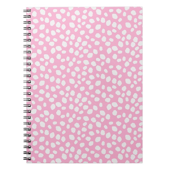 Pink and white spotty pattern notebook (Front)