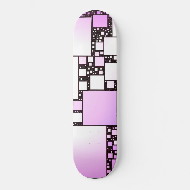 Pink and White Square Dancing Skateboard (Front)