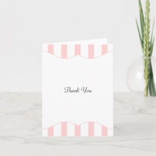 Pink and White Stripe Baby Shower Thank You Card