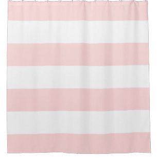 Pink And White Stripe Custom Colour Shower Curtain