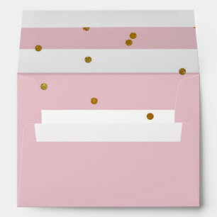 Pink and White Stripe Gold Glitter Nautical Anchor Envelopes