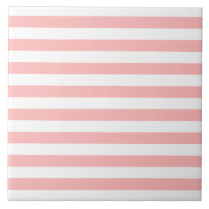 Pink and White Stripe Pattern Tile